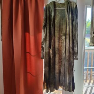Mi Tie-Dye Trench Coat in Earth Tones